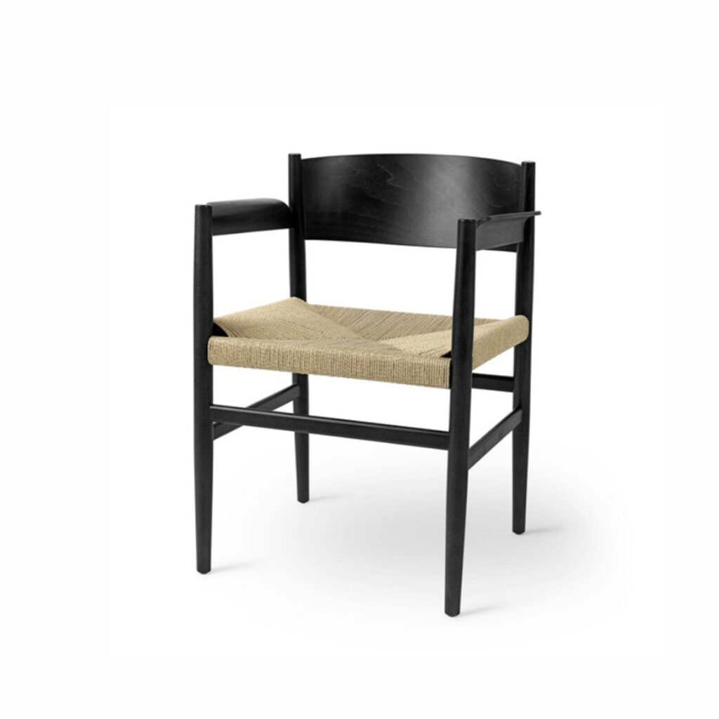 Nestor Dining Armchair, Matt Lacquered FSC certified Oak with natural paper cord seat