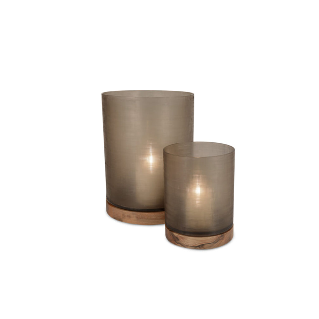 ARAN LANTERN L WALNUT/SMOKEGREY