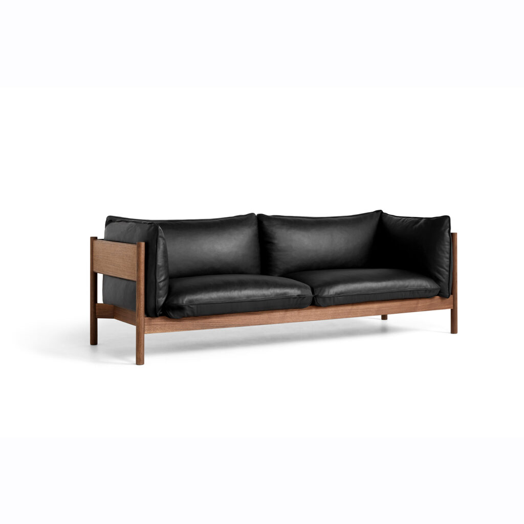 Arbour 3 Seater Sofa, Walnut frame, fabric Nevada
