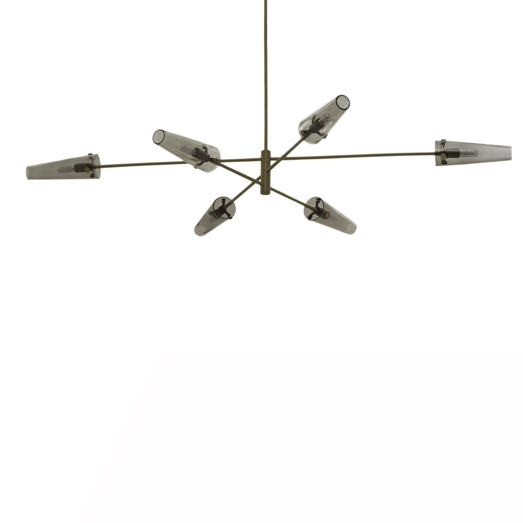 AXIS PENDANT LARGE bronze with smoked glass, 172x117cm