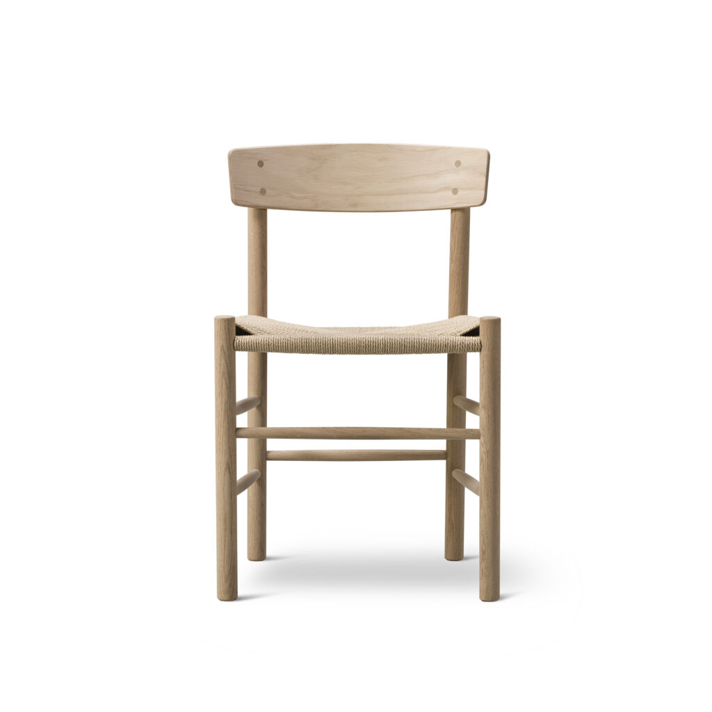 J39 Dining Chair, Oak oil, Natural paper cord, Sh 46 cm