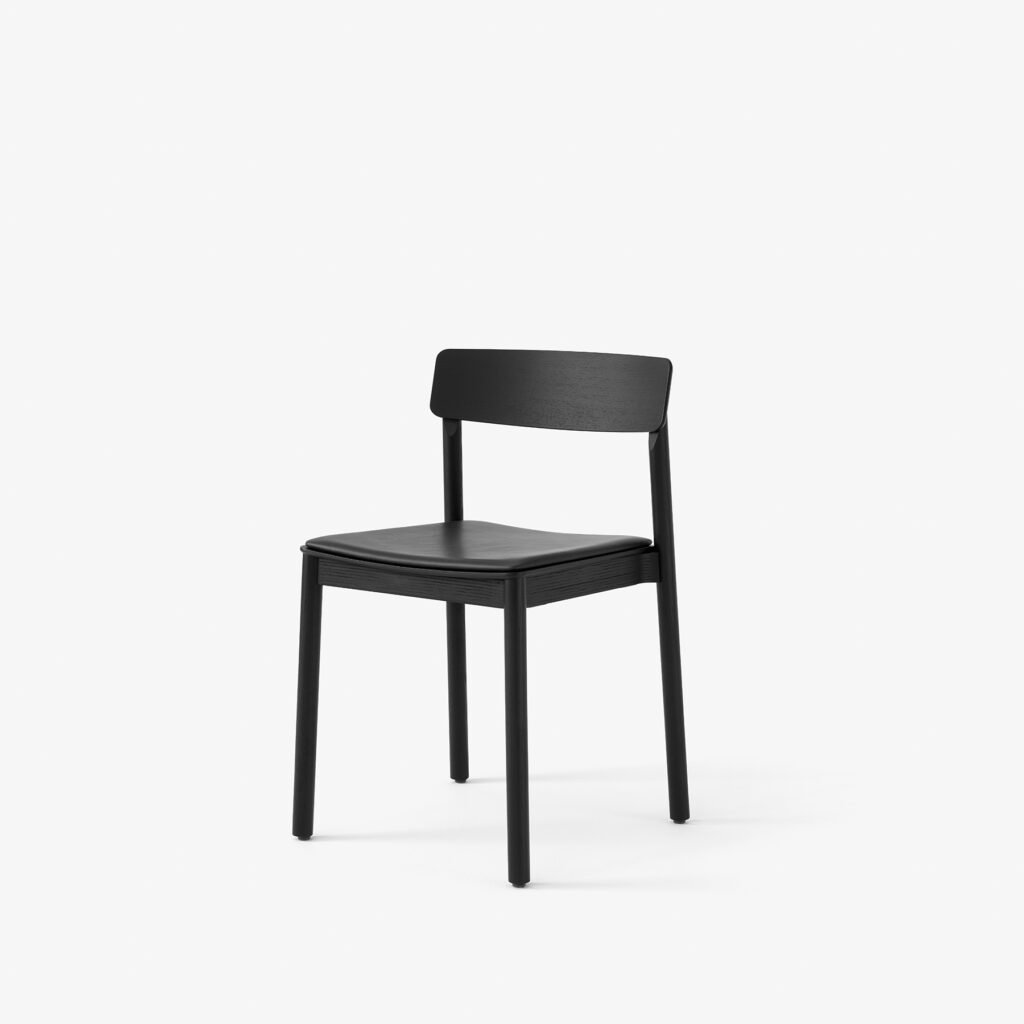 Betty Side Chair TK3 Seat UPHOLST Black lacquered ash frame Plastic gliders