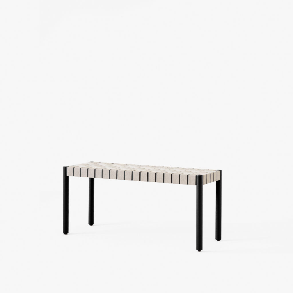 Betty Bench TK4 Small Black lacquered oak legs Felt gliders