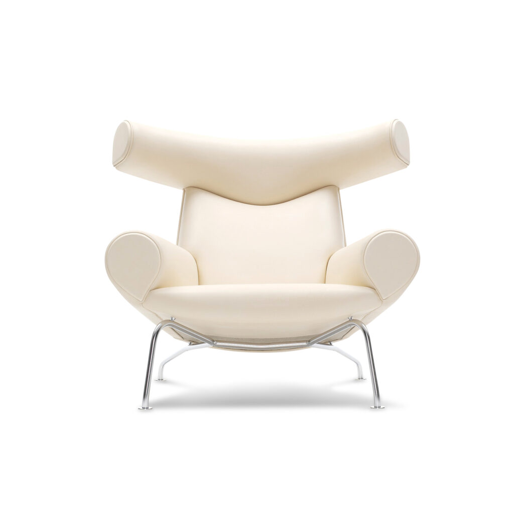 Ox Chair, Leather Primo 88, Brushed stainless steel