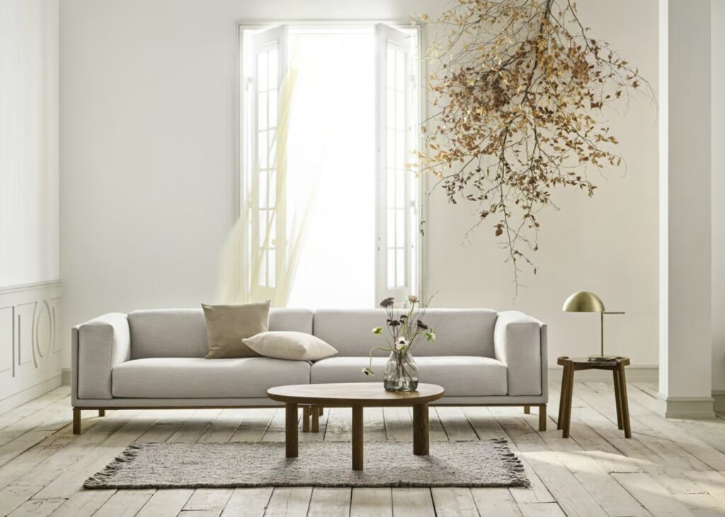 Cosy 2 Long Corner Modules, Nantes, Light Grey, Oiled oak