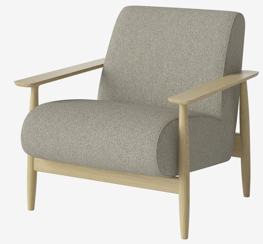 Visti Armchair, Nantes, Sand, Oiled oak