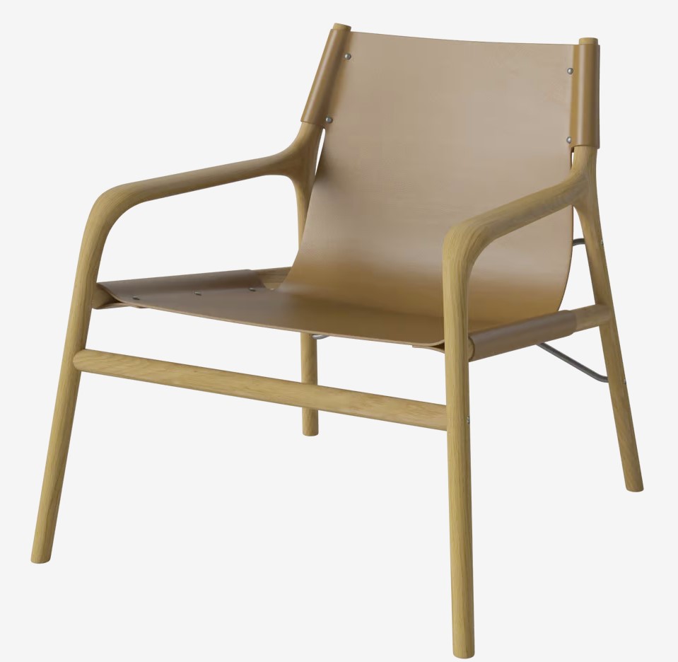 Soul Lounge Chair, Oiled oak, Solid, Nature full-grain leather