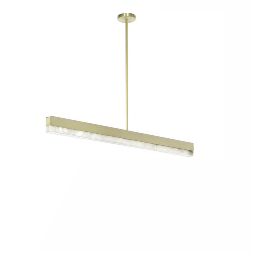 ARTES PENDANT 900 satin brass and honed alabaster, W90cm