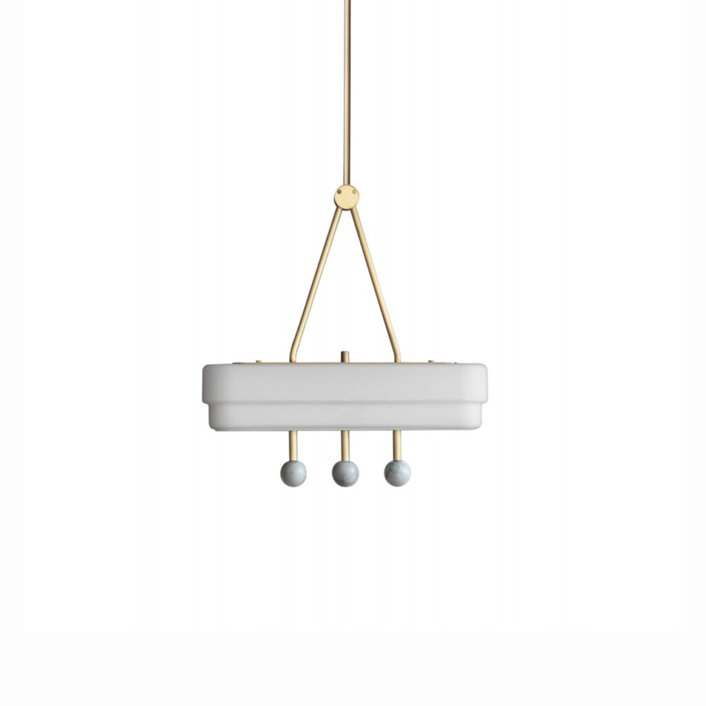 SPATE PENDANT LIGHT - WHITE MARBLE (DR) (CR)