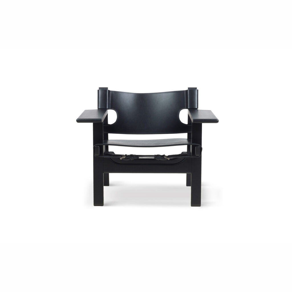 The Spanish Chair, Lounge, Oak black lacquered, Leather, black