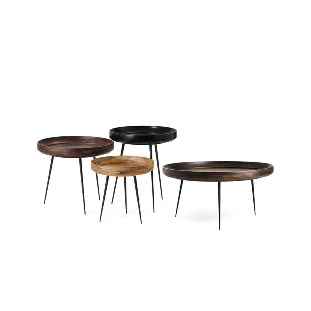 Bowl Table, Sirka Grey Stained Mango Wood, Medium, D46 cm H52 cm