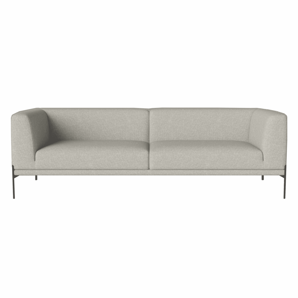Caisa 3 seater sofa, Nantes, Sand,Brushed steel