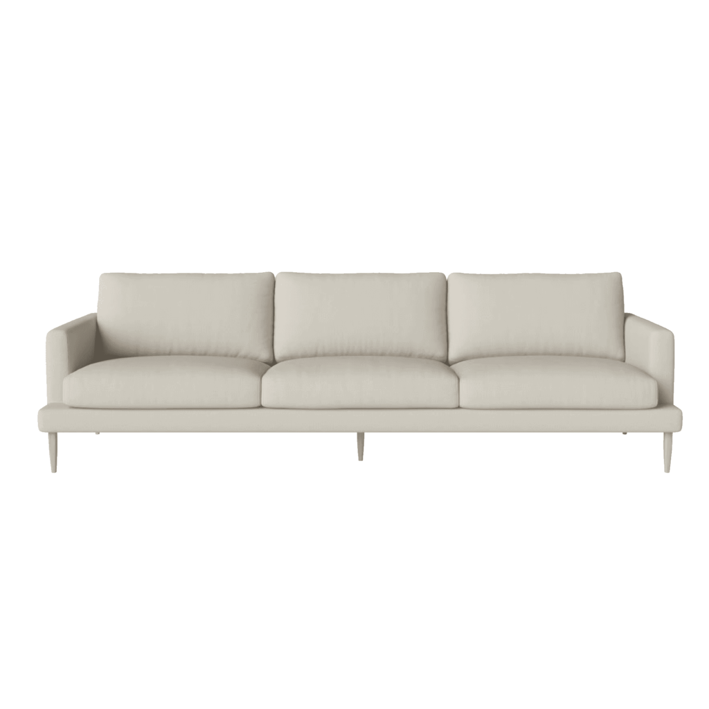 Veneda Slim Sofa 4 seater, Nantes, Sand, Oiled oak