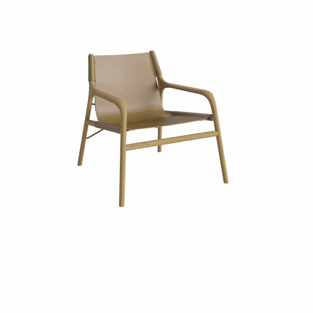 Soul Lounge Chair, Oiled oak, Solid, Nature full-grain leather