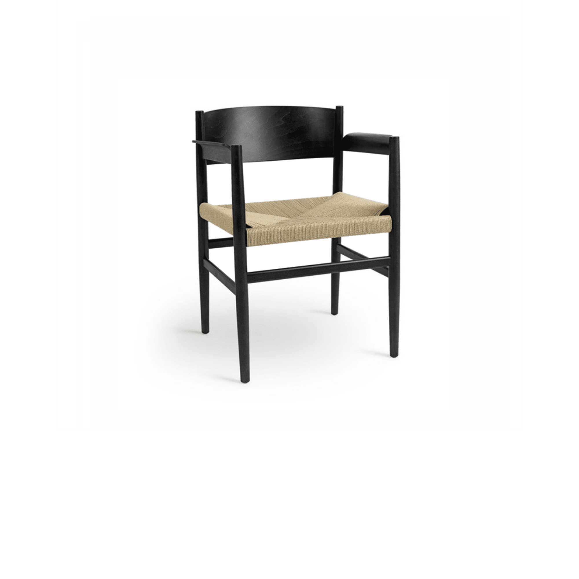 Nestor Dining Armchair, Matt Lacquered FSC certified Oak with natural paper cord seat