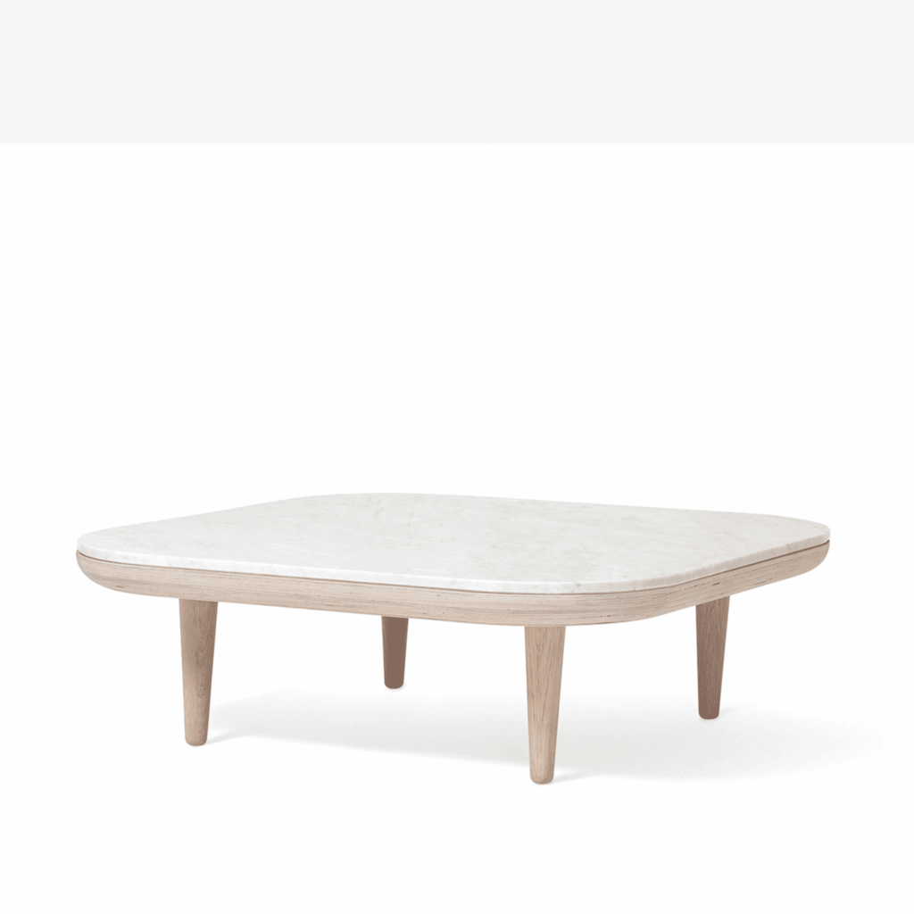 Fly Coffee Table SC4 L80 W80 H26 cm Oiled oak base Marble