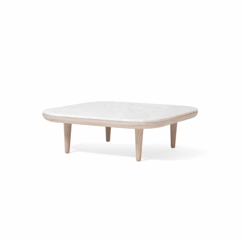 Fly Coffee Table SC4 L80 W80 H26 cm Oiled oak base Marble