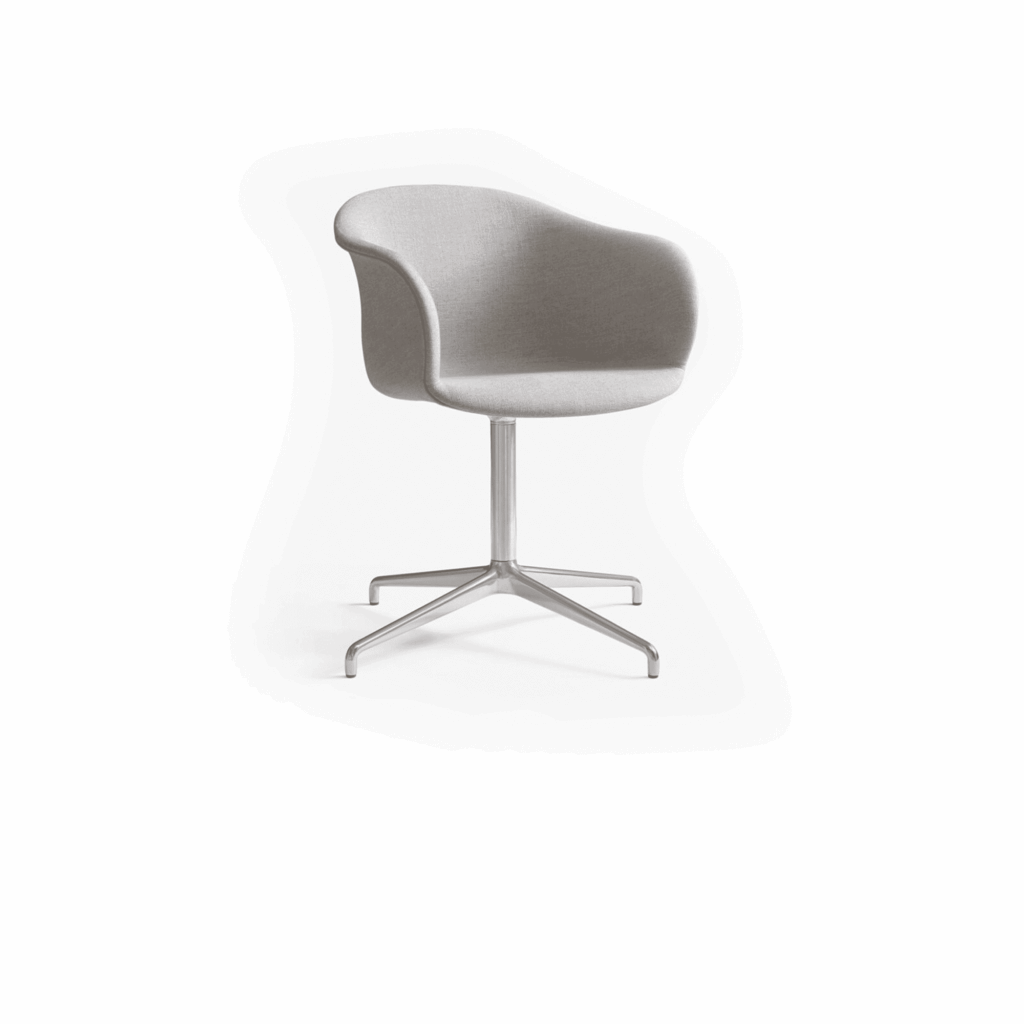 Elefy Armchair JH33 Fully UPHOLST Black 4-star swivel base Felt gliders