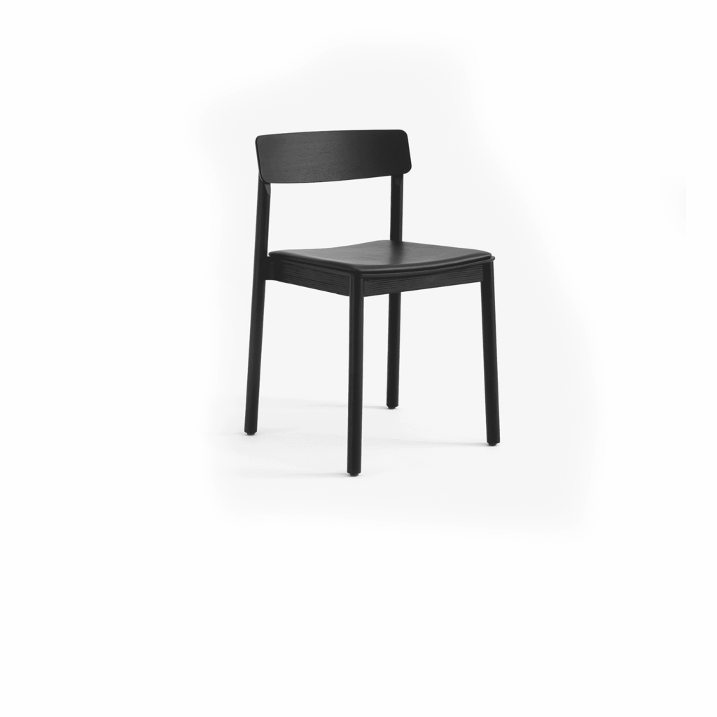 Betty Side Chair TK3 Seat UPHOLST Black lacquered ash frame Plastic gliders