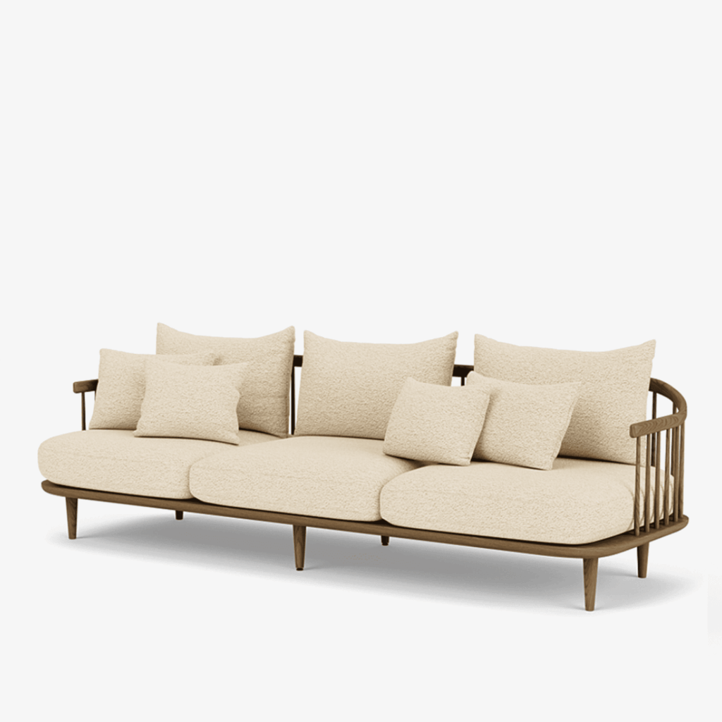 Fly Sofa SC12 3-seater Back & seat UPHOLST cushions Smoked oiled oak frame Felt gliders