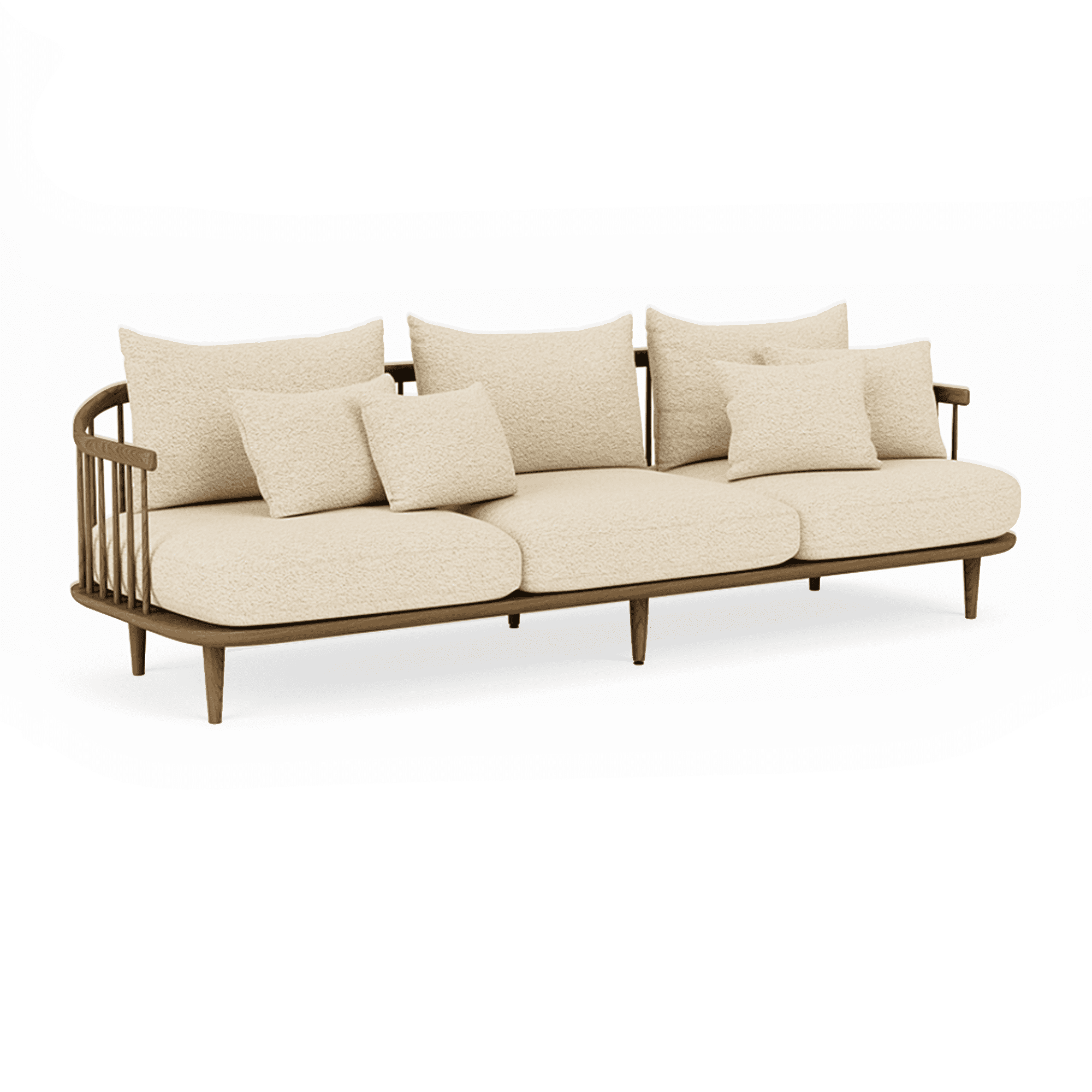 Fly Sofa SC12 3-seater Back & seat UPHOLST cushions Smoked oiled oak frame Felt gliders