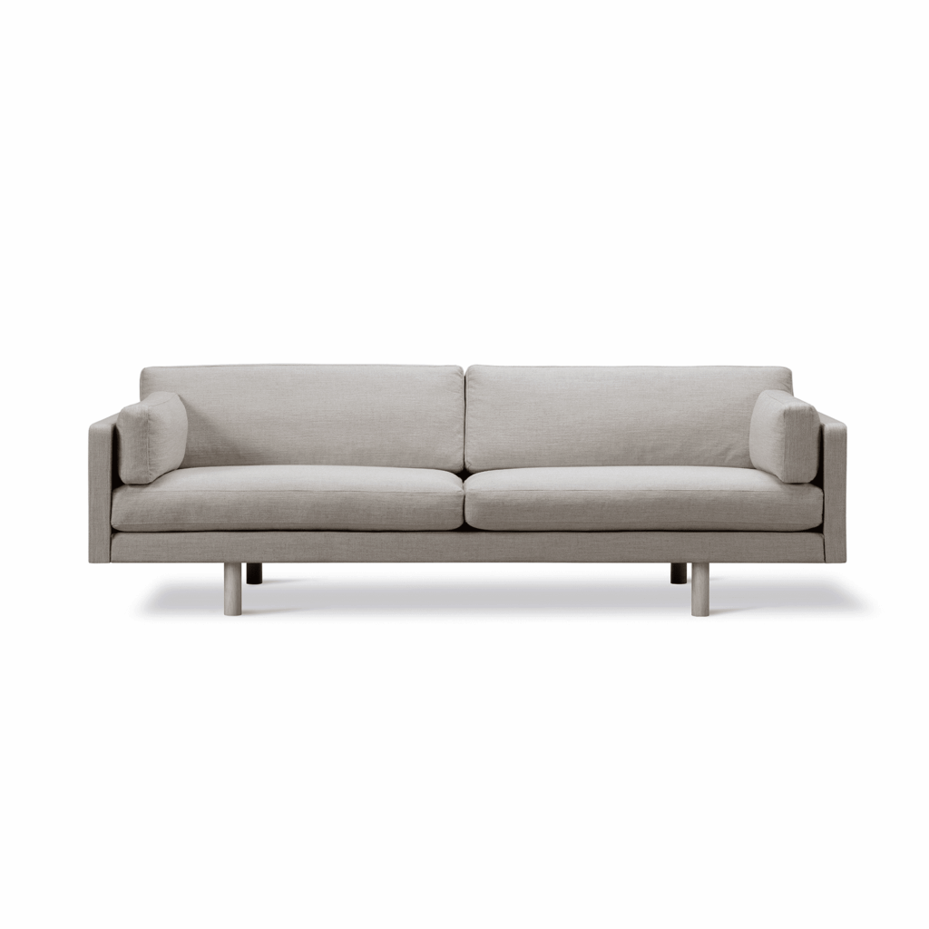 EJ220 Sofa, 2-seater, 163cm, Re-Wool 128, Oak soap treated, round legs