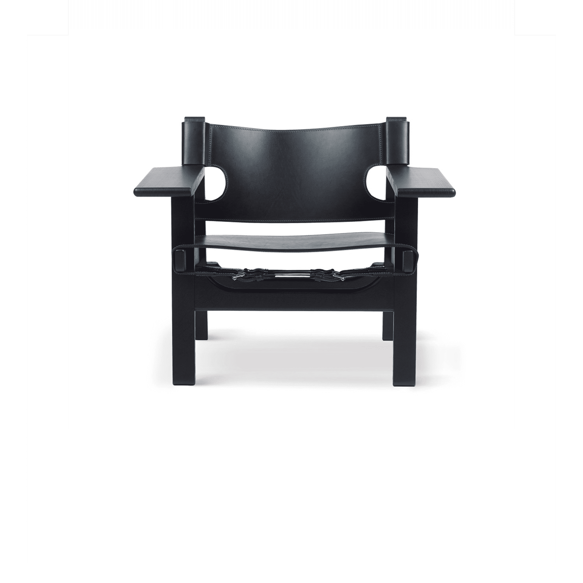 The Spanish Chair, Lounge, Oak black lacquered, Leather, black