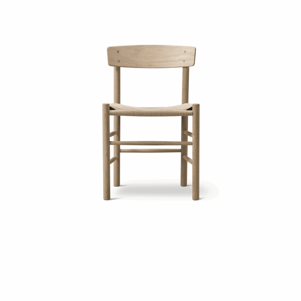 J39 Dining Chair, Oak oil, Natural paper cord, Sh 46 cm