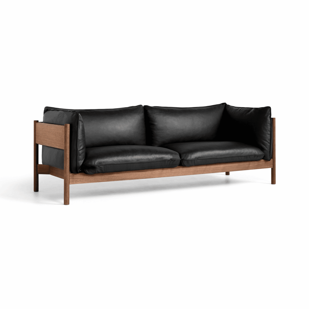 Arbour 3 Seater Sofa, Walnut frame, fabric Nevada