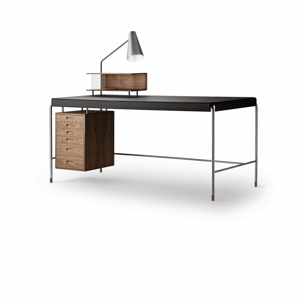AJ52 Society Desk, Oil Oak/leather group F, 140x70cm