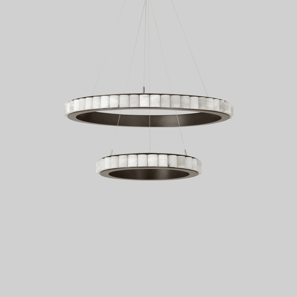 AVALON CHANDELIER HALO bronze finish with alabaster, D100cm