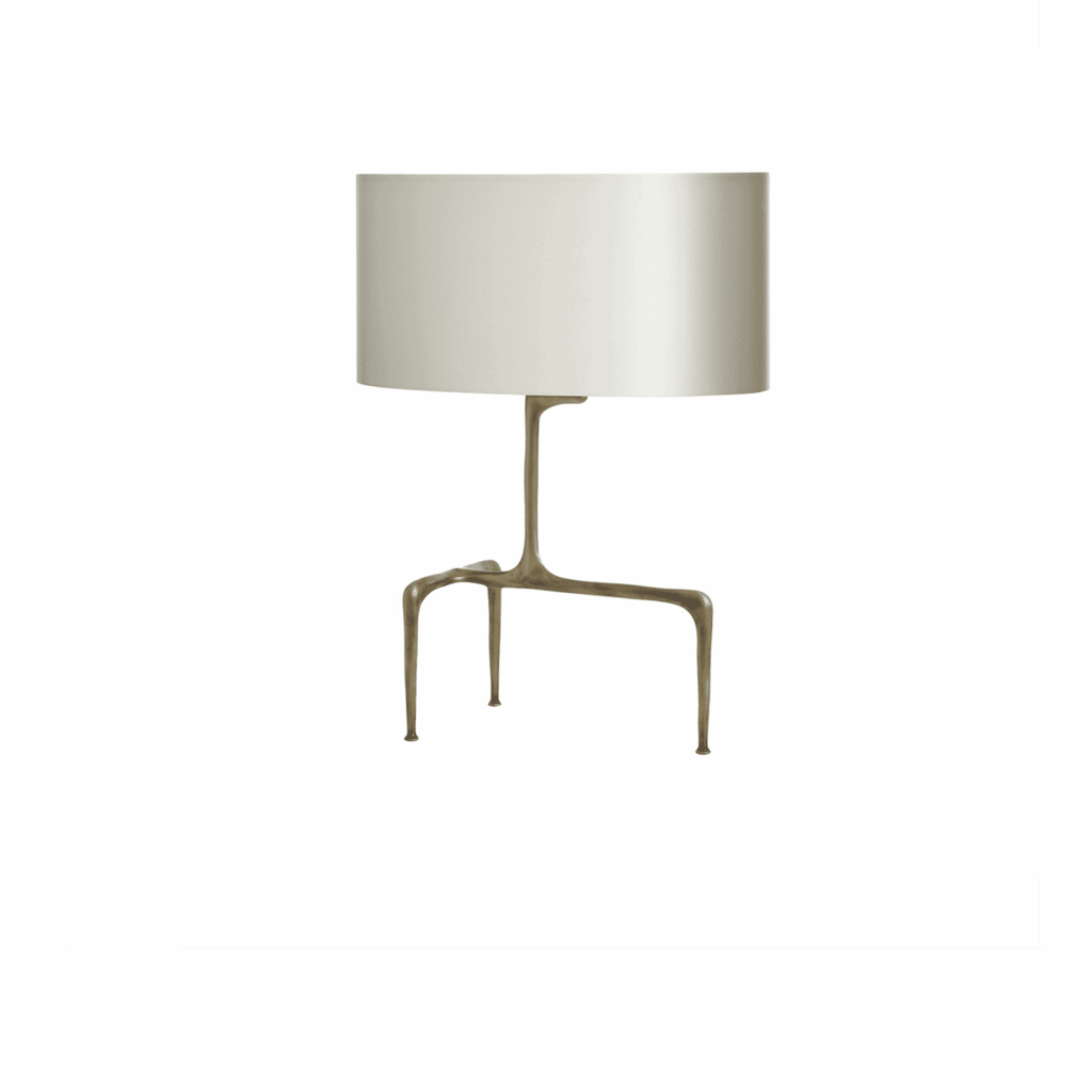 BRAQUE TABLE antique bronze base with dove grey shade, 40x25xH54cm