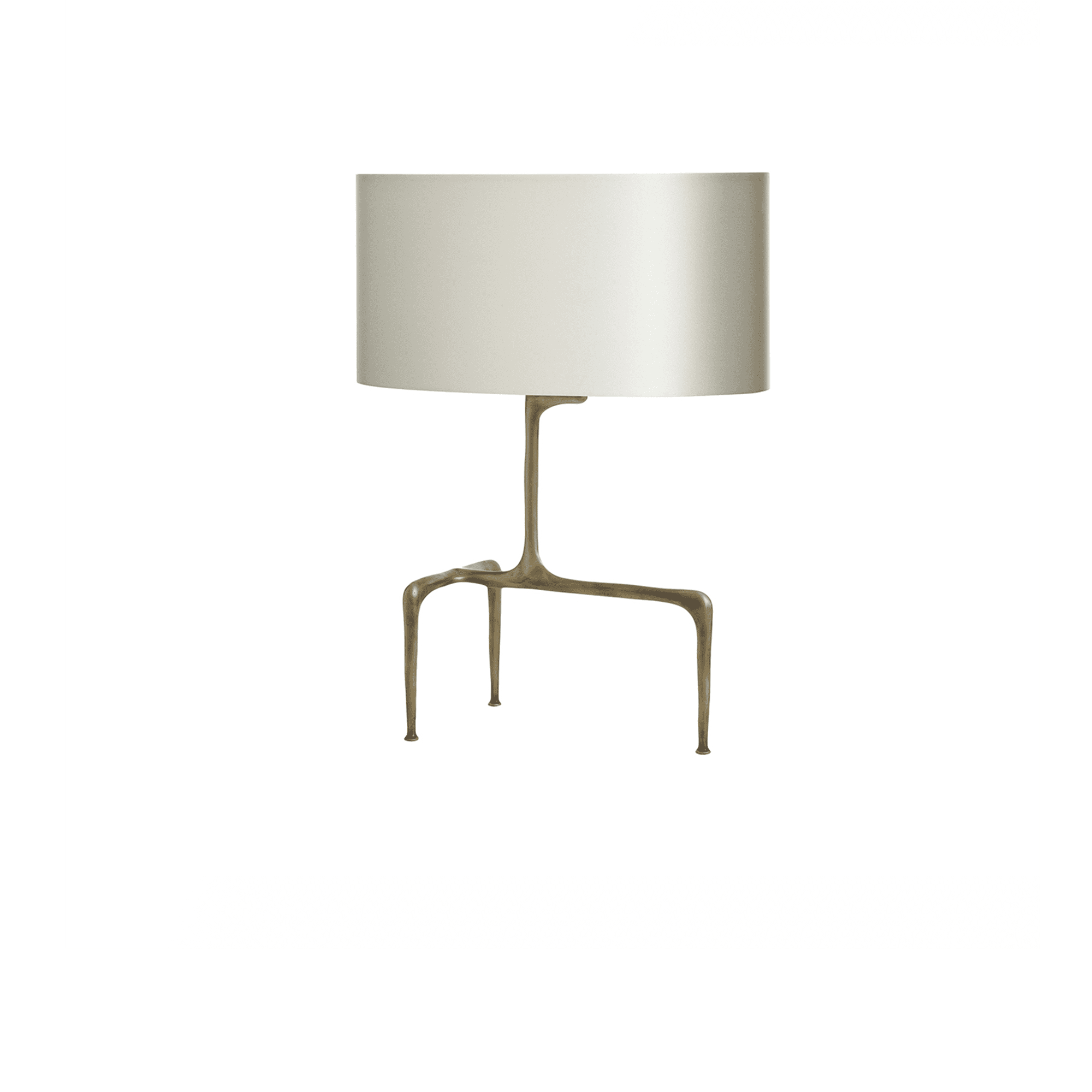 BRAQUE TABLE antique bronze base with dove grey shade, 40x25xH54cm