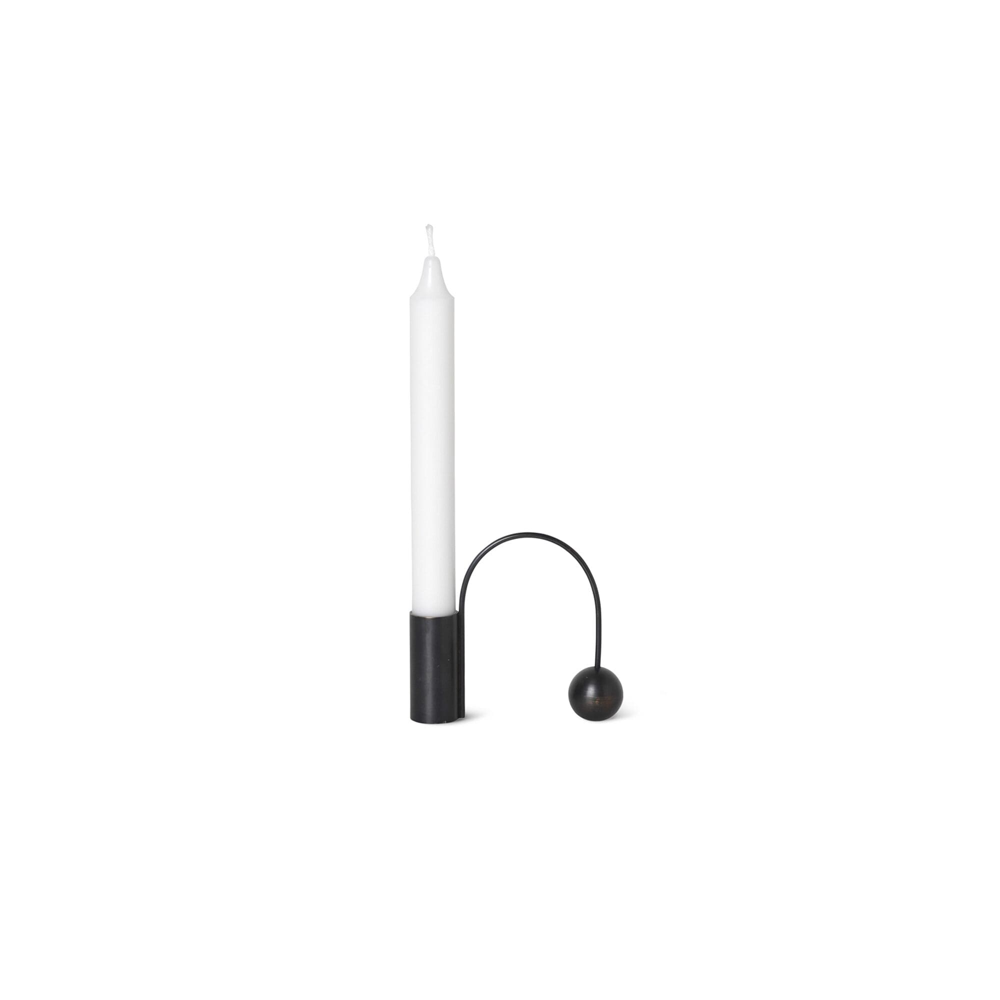 BALANCE CANDLE HOLDER BLACK BRASS