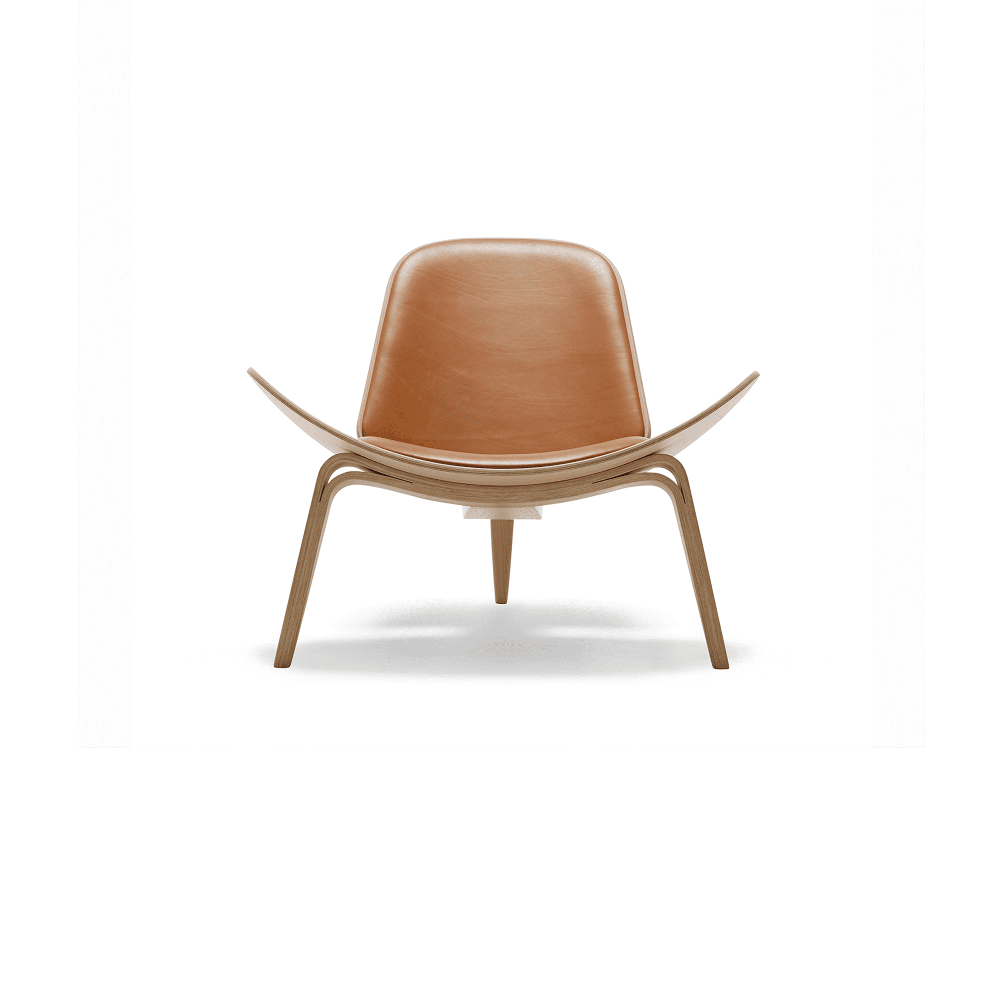 CH07 Shell Lounge Chair, Oil Oak/leather group A