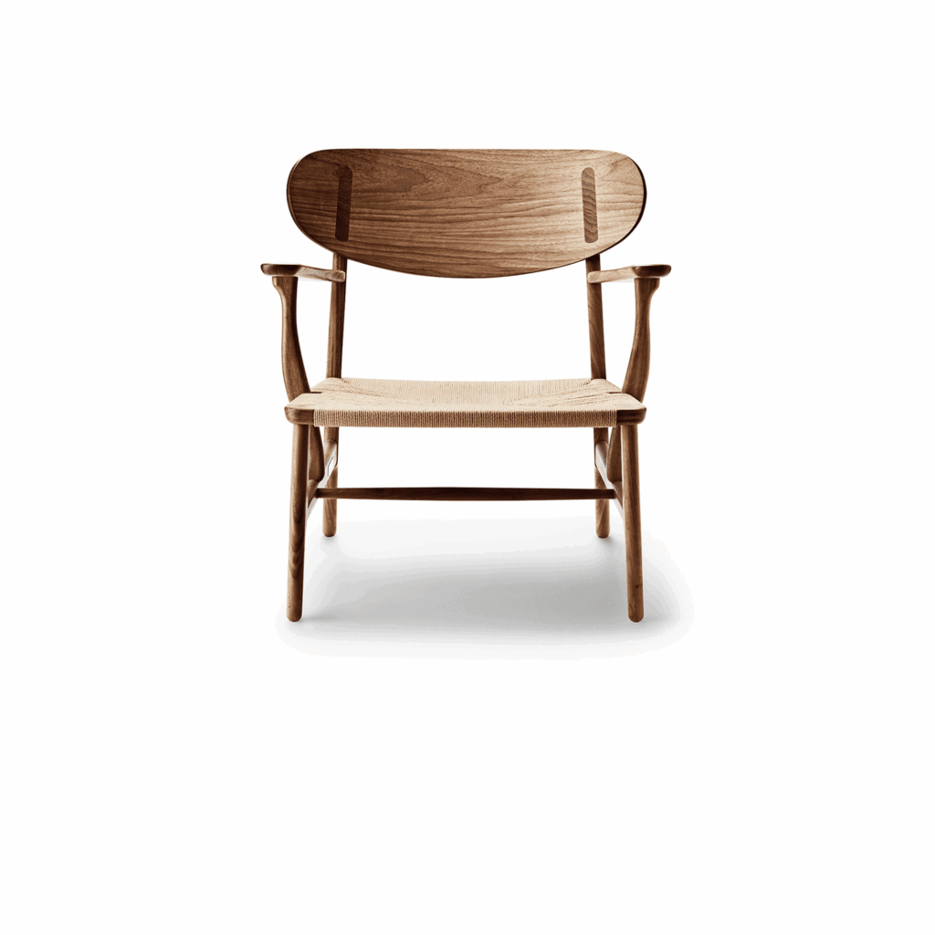 CH22 Lounge Chair, Oil Oak/walnut, Natural paper cord