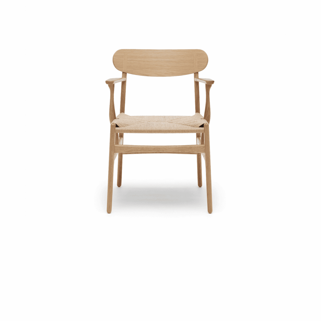 CH26 Armchair, Oil Oak, Natural paper cord