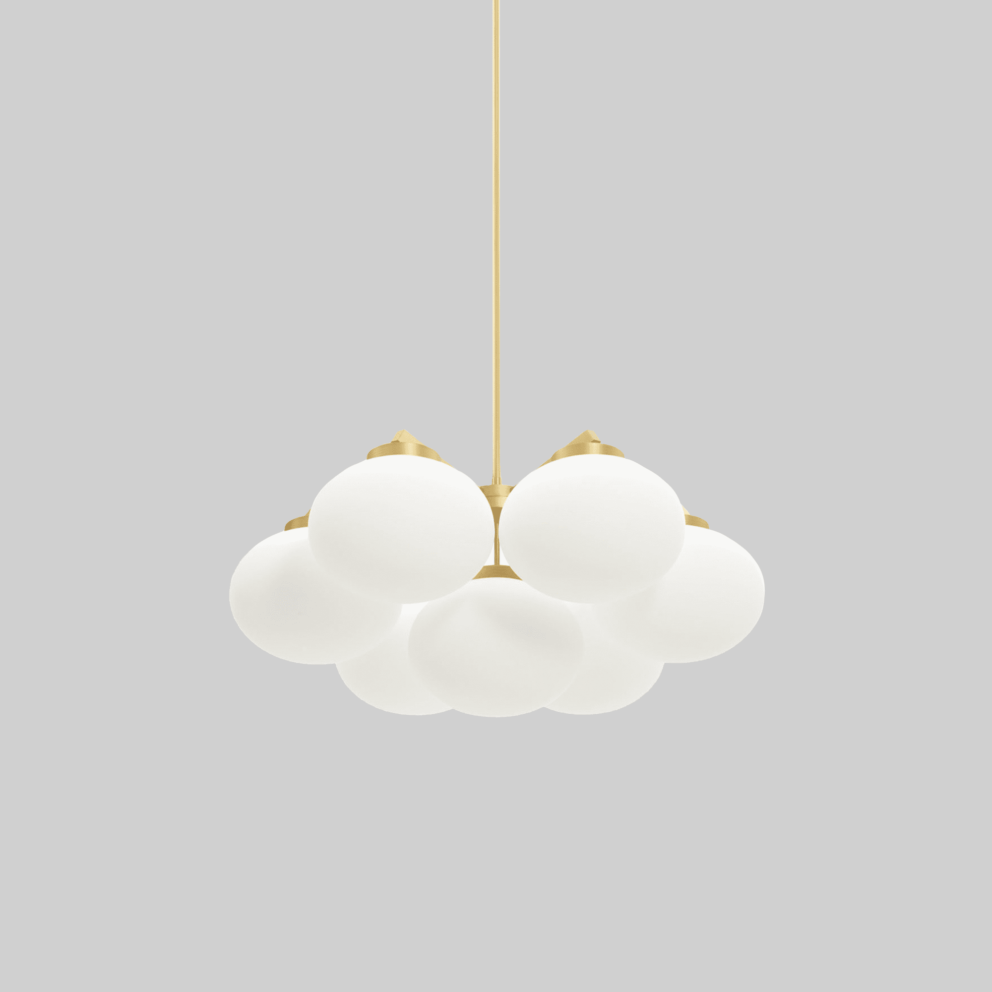 CLOUDESLEY CHANDELIER MEDIUM satin brass with matt opal glass, D92xH45cm
