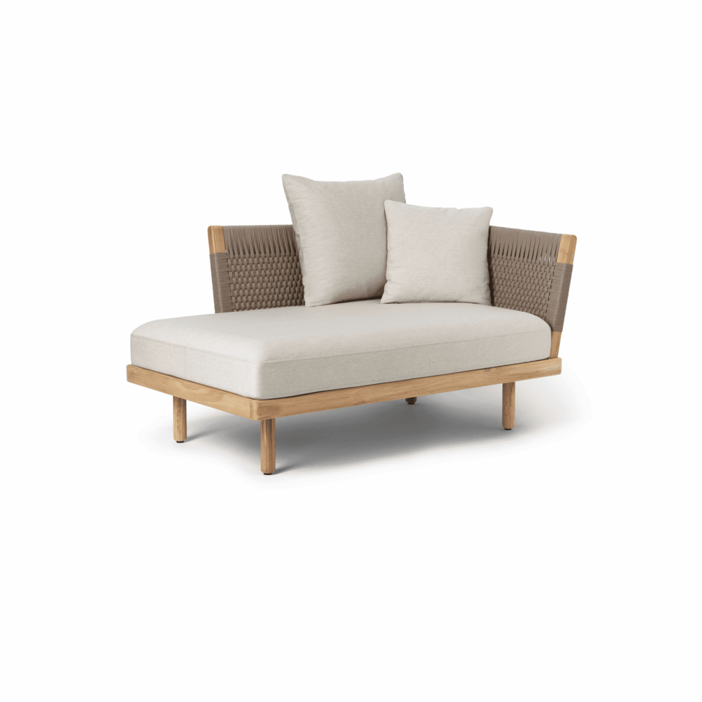 E541 Embrace Outdoor Corner Sofa, Teak/fabric group 1