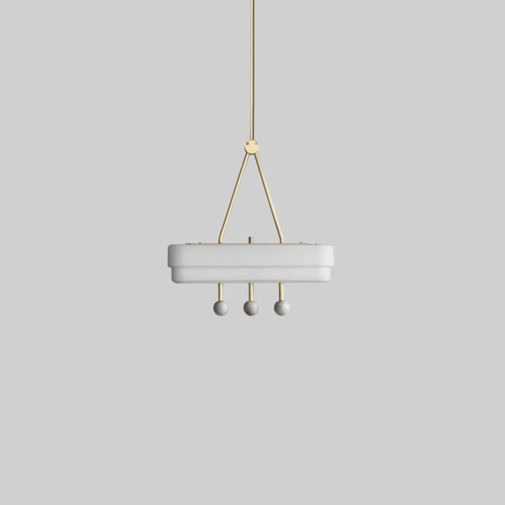 SPATE PENDANT LIGHT - WHITE MARBLE (DR) (CR)